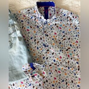 Men's Floral Casual Button Down Shirt